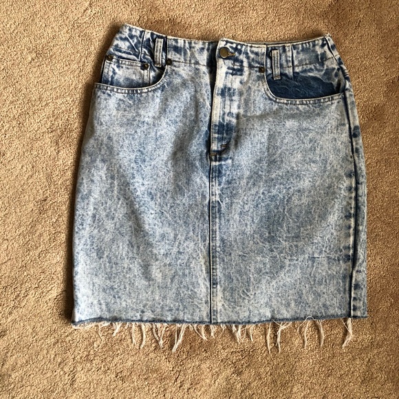Vintage acid wash denim skirt - Picture 1 of 5